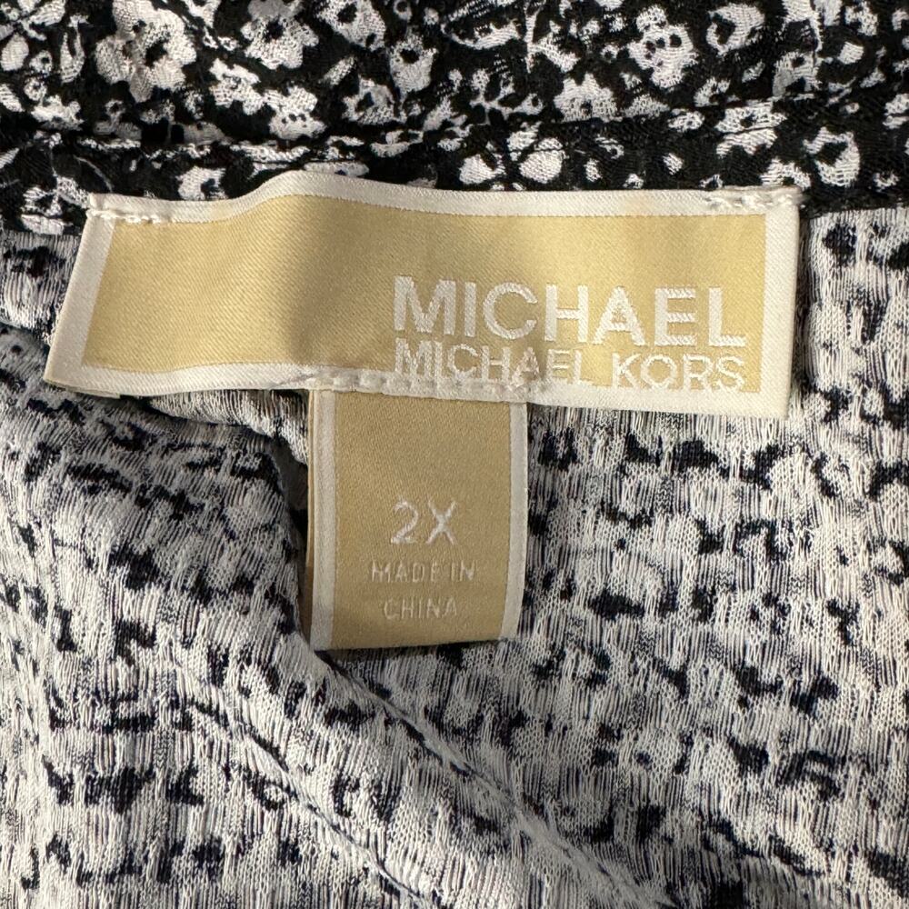Michael Michael Kors 2X-Large Top Floral Surplice V-Neck Flared Sleeves Stretch - Picture 7 of 9